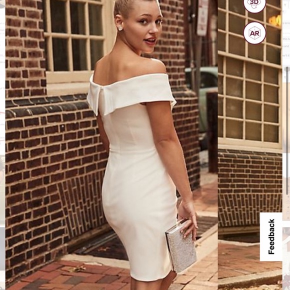 DB Studio Off Shoulder Cuff Neckline Crepe Dress - Picture 2 of 7